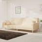 vidaXL Schlafsofa 2-Sitzer mit 2 Kissen Creme Stoff vidaXL Schlafsofa 2-Sitzer mit 2 Kissen Creme Stoff