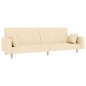 vidaXL Schlafsofa 2-Sitzer mit 2 Kissen Creme Stoff vidaXL Schlafsofa 2-Sitzer mit 2 Kissen Creme Stoff