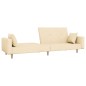 vidaXL Schlafsofa 2-Sitzer mit 2 Kissen Creme Stoff vidaXL Schlafsofa 2-Sitzer mit 2 Kissen Creme Stoff