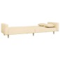 vidaXL Schlafsofa 2-Sitzer mit 2 Kissen Creme Stoff vidaXL Schlafsofa 2-Sitzer mit 2 Kissen Creme Stoff