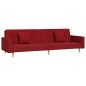 vidaXL Schlafsofa 2-Sitzer mit 2 Kissen Weinrot Stoff vidaXL Schlafsofa 2-Sitzer mit 2 Kissen Weinrot Stoff