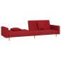 vidaXL Schlafsofa 2-Sitzer mit 2 Kissen Weinrot Stoff vidaXL Schlafsofa 2-Sitzer mit 2 Kissen Weinrot Stoff