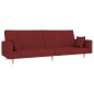vidaXL Schlafsofa 2-Sitzer mit 2 Kissen Weinrot Stoff vidaXL Schlafsofa 2-Sitzer mit 2 Kissen Weinrot Stoff