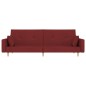 vidaXL Schlafsofa 2-Sitzer mit 2 Kissen Weinrot Stoff vidaXL Schlafsofa 2-Sitzer mit 2 Kissen Weinrot Stoff