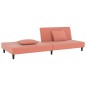 vidaXL Schlafsofa 2-Sitzer mit 2 Kissen Rosa Samt vidaXL Schlafsofa 2-Sitzer mit 2 Kissen Rosa Samt