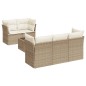 vidaXL 6-tlg. Garten-Sofagarnitur mit Kissen Beige Poly Rattan vidaXL 6-tlg. Garten-Sofagarnitur mit Kissen Beige Poly Rattan