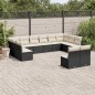 vidaXL 12-tlg. Garten-Sofagarnitur mit Kissen Schwarz Poly Rattan vidaXL 12-tlg. Garten-Sofagarnitur mit Kissen Schwarz Poly Rattan