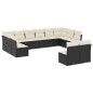 vidaXL 12-tlg. Garten-Sofagarnitur mit Kissen Schwarz Poly Rattan vidaXL 12-tlg. Garten-Sofagarnitur mit Kissen Schwarz Poly Rattan