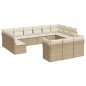 vidaXL 13-tlg. Garten-Sofagarnitur mit Kissen Beige Poly Rattan vidaXL 13-tlg. Garten-Sofagarnitur mit Kissen Beige Poly Rattan