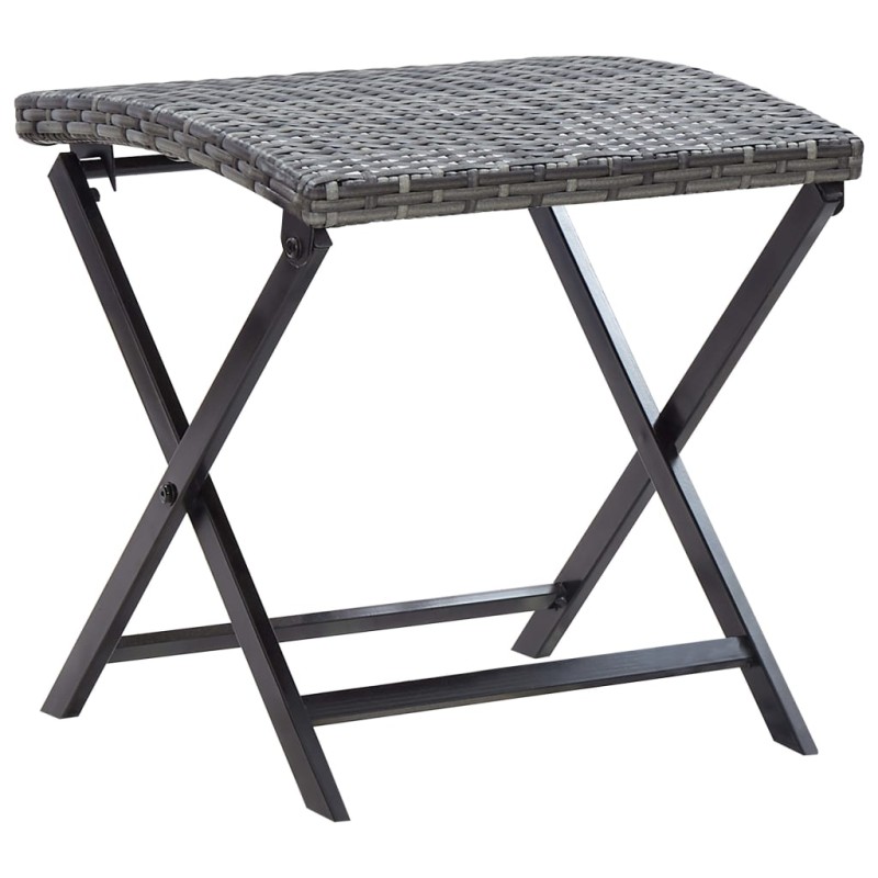 vidaXL Klapphocker Poly Rattan Grau vidaXL Klapphocker Poly Rattan Grau