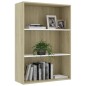 vidaXL Bücherregal 3 Fächer Weiß Sonoma-Eiche 80x30x114 Holzwerkstoff vidaXL Bücherregal 3 Fächer Weiß Sonoma-Eiche 80x30x114 Holzwerkstoff