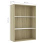vidaXL Bücherregal 3 Fächer Weiß Sonoma-Eiche 80x30x114 Holzwerkstoff vidaXL Bücherregal 3 Fächer Weiß Sonoma-Eiche 80x30x114 Holzwerkstoff