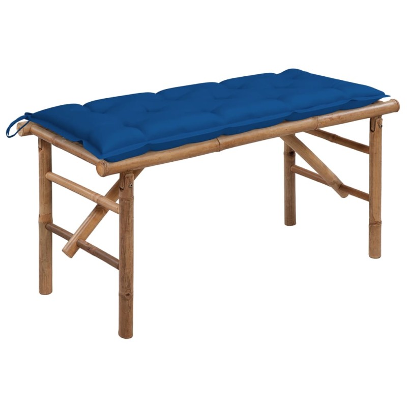 Klappbare Gartenbank mit Auflage 118 cm Bambus Klappbare Gartenbank mit Auflage 118 cm Bambus