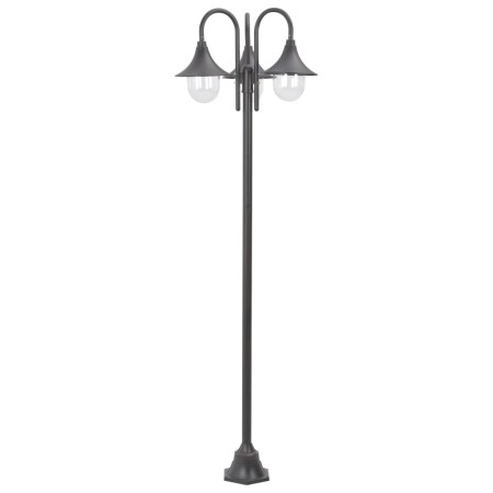 vidaXL Garten-Pollerleuchte E27 220 cm Aluminium 3-Laterne Bronze 