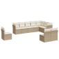vidaXL 10-tlg. Garten-Sofagarnitur mit Kissen Beige Poly Rattan vidaXL 10-tlg. Garten-Sofagarnitur mit Kissen Beige Poly Rattan