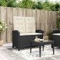 vidaXL Gartenbank Verstellbar mit Kissen Schwarz Poly Rattan vidaXL Gartenbank Verstellbar mit Kissen Schwarz Poly Rattan