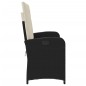 vidaXL Gartenbank Verstellbar mit Kissen Schwarz Poly Rattan vidaXL Gartenbank Verstellbar mit Kissen Schwarz Poly Rattan