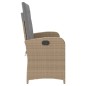 vidaXL Gartenbank Verstellbar mit Kissen Beige Poly Rattan vidaXL Gartenbank Verstellbar mit Kissen Beige Poly Rattan
