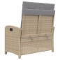 vidaXL Gartenbank Verstellbar mit Kissen Beige Poly Rattan vidaXL Gartenbank Verstellbar mit Kissen Beige Poly Rattan