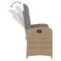 vidaXL Gartenbank Verstellbar mit Kissen Beige Poly Rattan vidaXL Gartenbank Verstellbar mit Kissen Beige Poly Rattan
