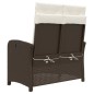 vidaXL Gartenbank Verstellbar mit Kissen Braun Poly Rattan vidaXL Gartenbank Verstellbar mit Kissen Braun Poly Rattan