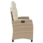 vidaXL Gartenbank Verstellbar mit Kissen Beige Poly Rattan vidaXL Gartenbank Verstellbar mit Kissen Beige Poly Rattan