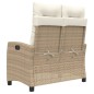 vidaXL Gartenbank Verstellbar mit Kissen Beige Poly Rattan vidaXL Gartenbank Verstellbar mit Kissen Beige Poly Rattan