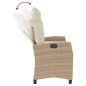 vidaXL Gartenbank Verstellbar mit Kissen Beige Poly Rattan vidaXL Gartenbank Verstellbar mit Kissen Beige Poly Rattan