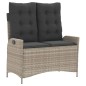 vidaXL Gartenbank Verstellbar mit Kissen Hellgrau Poly Rattan vidaXL Gartenbank Verstellbar mit Kissen Hellgrau Poly Rattan