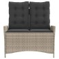 vidaXL Gartenbank Verstellbar mit Kissen Hellgrau Poly Rattan vidaXL Gartenbank Verstellbar mit Kissen Hellgrau Poly Rattan