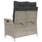 vidaXL Gartenbank Verstellbar mit Kissen Hellgrau Poly Rattan vidaXL Gartenbank Verstellbar mit Kissen Hellgrau Poly Rattan