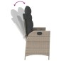 vidaXL Gartenbank Verstellbar mit Kissen Hellgrau Poly Rattan vidaXL Gartenbank Verstellbar mit Kissen Hellgrau Poly Rattan