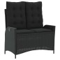 vidaXL Gartenbank Verstellbar mit Kissen Schwarz Poly Rattan vidaXL Gartenbank Verstellbar mit Kissen Schwarz Poly Rattan