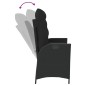 vidaXL Gartenbank Verstellbar mit Kissen Schwarz Poly Rattan vidaXL Gartenbank Verstellbar mit Kissen Schwarz Poly Rattan