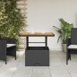 vidaXL Gartentisch Schwarz 80x80x71 cm Poly Rattan und Akazienholz vidaXL Gartentisch Schwarz 80x80x71 cm Poly Rattan und Akazienholz