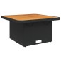 vidaXL Gartentisch Schwarz 80x80x71 cm Poly Rattan und Akazienholz vidaXL Gartentisch Schwarz 80x80x71 cm Poly Rattan und Akazienholz