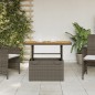 vidaXL Gartentisch Grau 90x55x71 cm Poly Rattan und Akazienholz vidaXL Gartentisch Grau 90x55x71 cm Poly Rattan und Akazienholz