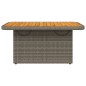 vidaXL Gartentisch Grau 90x55x71 cm Poly Rattan und Akazienholz vidaXL Gartentisch Grau 90x55x71 cm Poly Rattan und Akazienholz