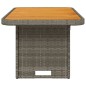 vidaXL Gartentisch Grau 90x55x71 cm Poly Rattan und Akazienholz vidaXL Gartentisch Grau 90x55x71 cm Poly Rattan und Akazienholz