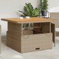 vidaXL Gartentisch Beige 110x110x71 cm Poly Rattan und Akazienholz vidaXL Gartentisch Beige 110x110x71 cm Poly Rattan und Akazienholz