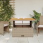 vidaXL Gartentisch Beige 110x110x71 cm Poly Rattan und Akazienholz vidaXL Gartentisch Beige 110x110x71 cm Poly Rattan und Akazienholz