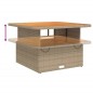 vidaXL Gartentisch Beige 110x110x71 cm Poly Rattan und Akazienholz vidaXL Gartentisch Beige 110x110x71 cm Poly Rattan und Akazienholz