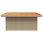 vidaXL Gartentisch Beige 110x110x71 cm Poly Rattan und Akazienholz vidaXL Gartentisch Beige 110x110x71 cm Poly Rattan und Akazienholz