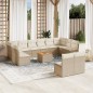 vidaXL 13-tlg. Garten-Sofagarnitur mit Kissen Beige Poly Rattan vidaXL 13-tlg. Garten-Sofagarnitur mit Kissen Beige Poly Rattan