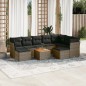 vidaXL 10-tlg. Garten-Sofagarnitur mit Kissen Grau Poly Rattan vidaXL 10-tlg. Garten-Sofagarnitur mit Kissen Grau Poly Rattan