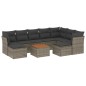 vidaXL 10-tlg. Garten-Sofagarnitur mit Kissen Grau Poly Rattan vidaXL 10-tlg. Garten-Sofagarnitur mit Kissen Grau Poly Rattan