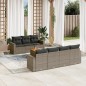 vidaXL 8-tlg. Garten-Sofagarnitur mit Kissen Grau Poly Rattan vidaXL 8-tlg. Garten-Sofagarnitur mit Kissen Grau Poly Rattan