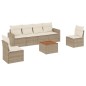 vidaXL 7-tlg. Garten-Sofagarnitur mit Kissen Beige Poly Rattan vidaXL 7-tlg. Garten-Sofagarnitur mit Kissen Beige Poly Rattan