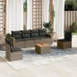 vidaXL 7-tlg. Garten-Sofagarnitur mit Kissen Grau Poly Rattan vidaXL 7-tlg. Garten-Sofagarnitur mit Kissen Grau Poly Rattan