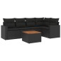 vidaXL 6-tlg. Garten-Sofagarnitur mit Kissen Schwarz Poly Rattan vidaXL 6-tlg. Garten-Sofagarnitur mit Kissen Schwarz Poly Rattan
